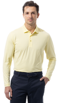 MEN'S SOLMELANGE ICE MINI-STRIPE POLO. YELLOW WHITE. 900841MM - SanSoleil