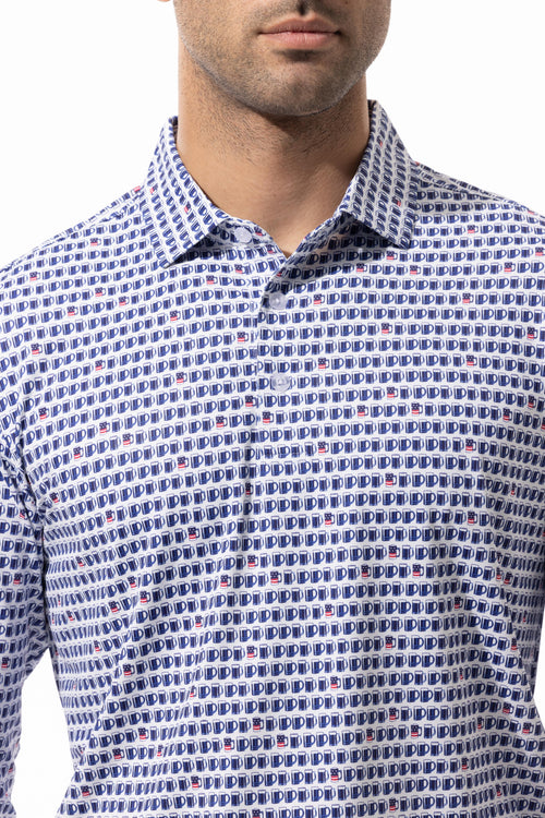 MEN'S SOLTEK ICE LONG SLEEVE PRINT POLO. US ALE.  900841P - SanSoleil
