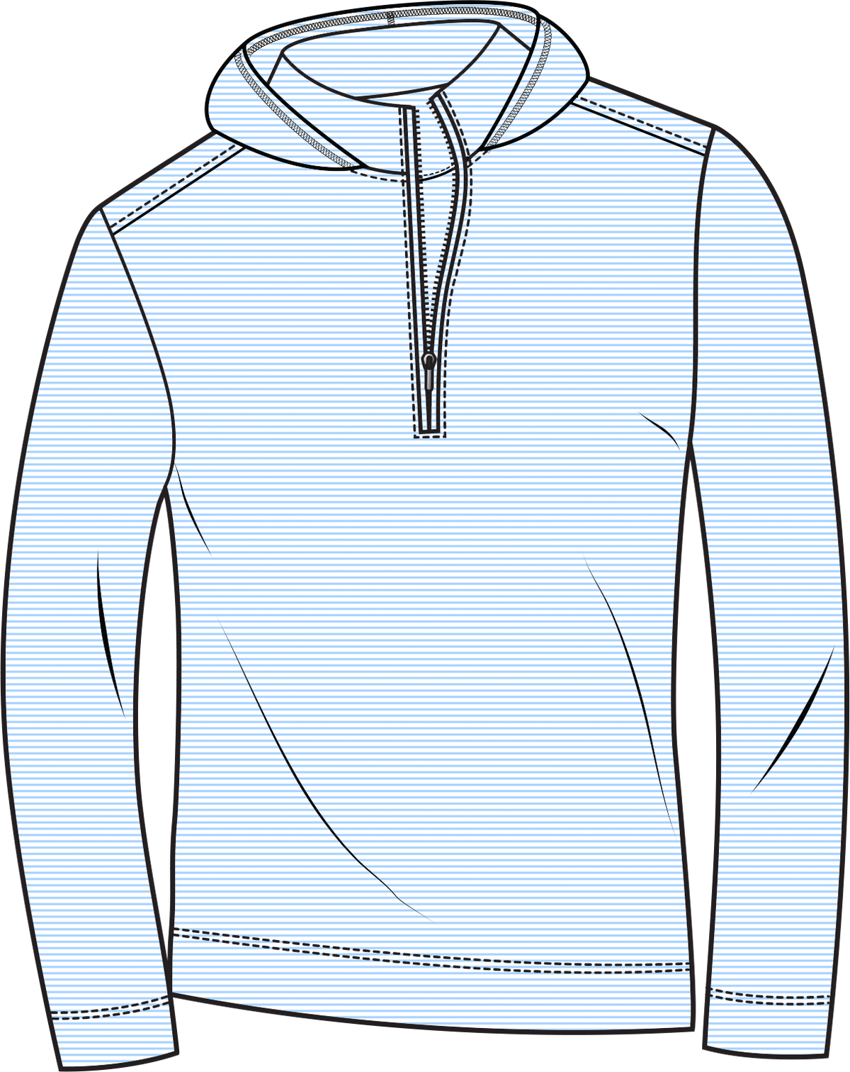 SanSoleil Men's mini-stripe hybrid hoodie in Malibu White from the Men's Collection, featuring a casual fit and stylish design.