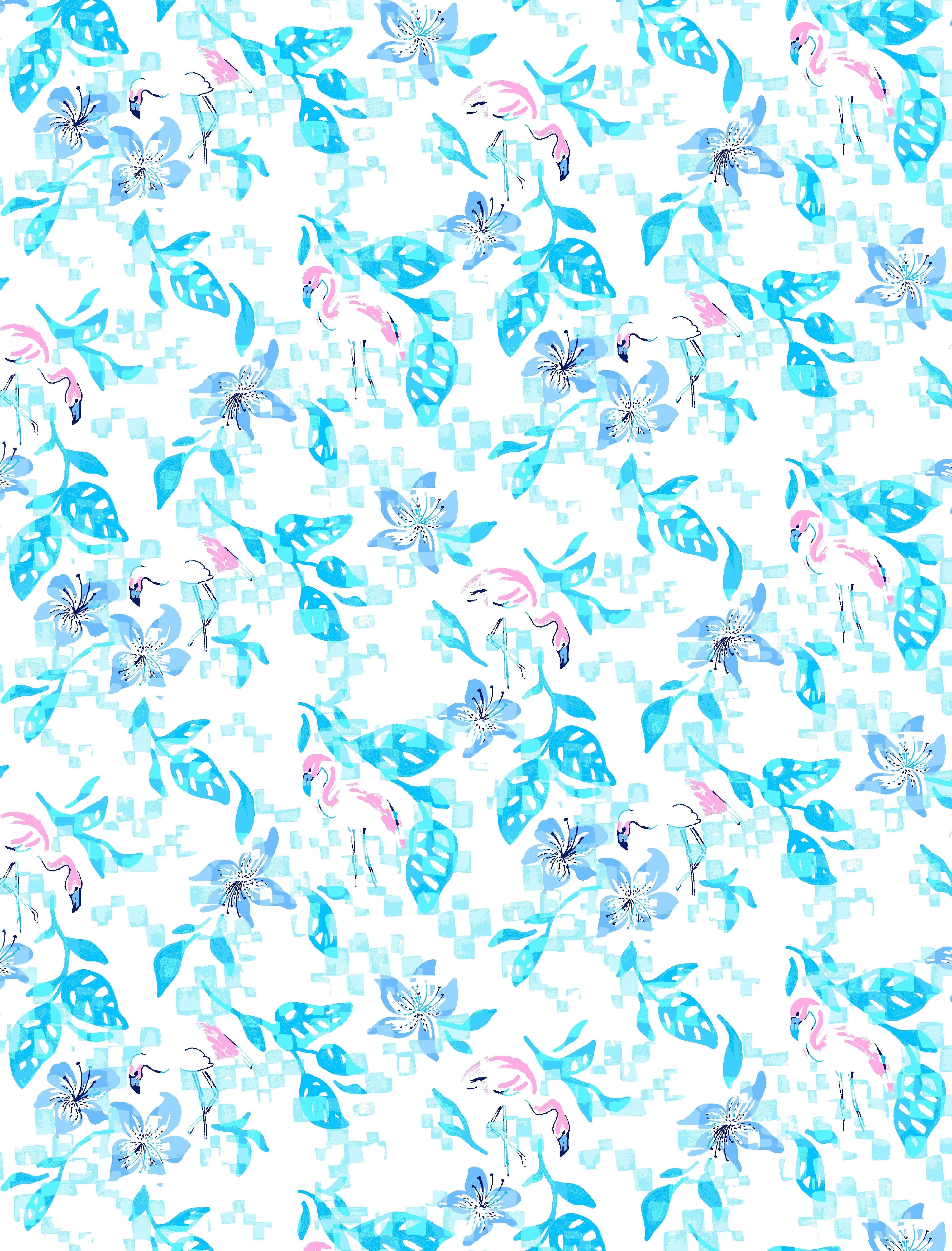 SANSOLEIL'S SOLCOOL 1/4 ZIP MOCK. FLAMINGO GARDEN. 900463 - SanSoleil